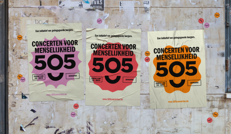 505-concerten voor Menselijkheid, branding, campagne, 11.11.11, Logo, Festival, Poster, NGO, goed doel